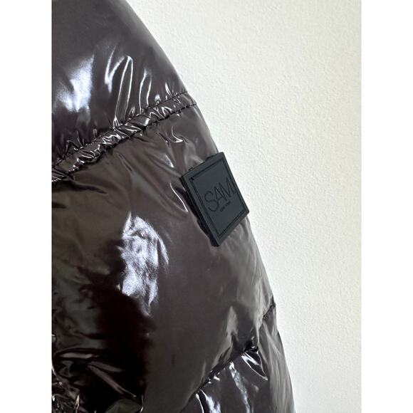 SAM Freestyle Bomber Jacker Puffer Black Shiny Size Medium - Picture 6 of 12